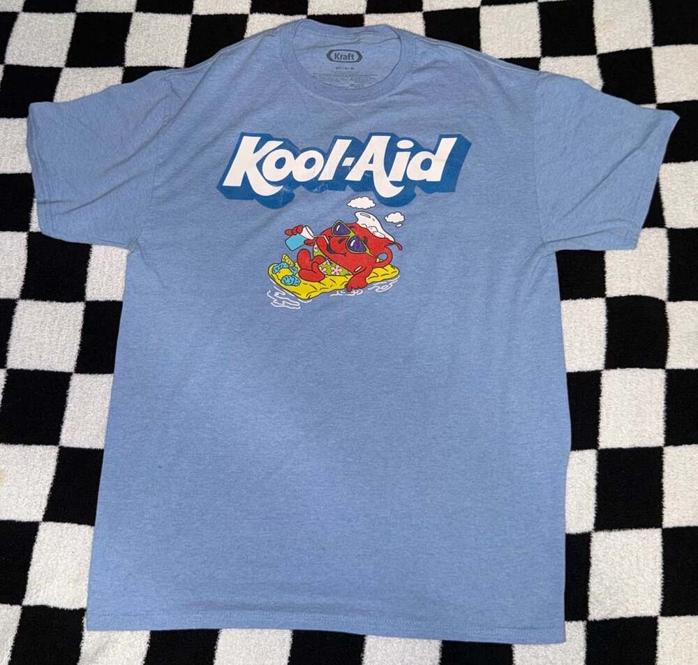 Kraft Kool-Aid Mens T-Shirt Sky Size Large Color Sky Blue